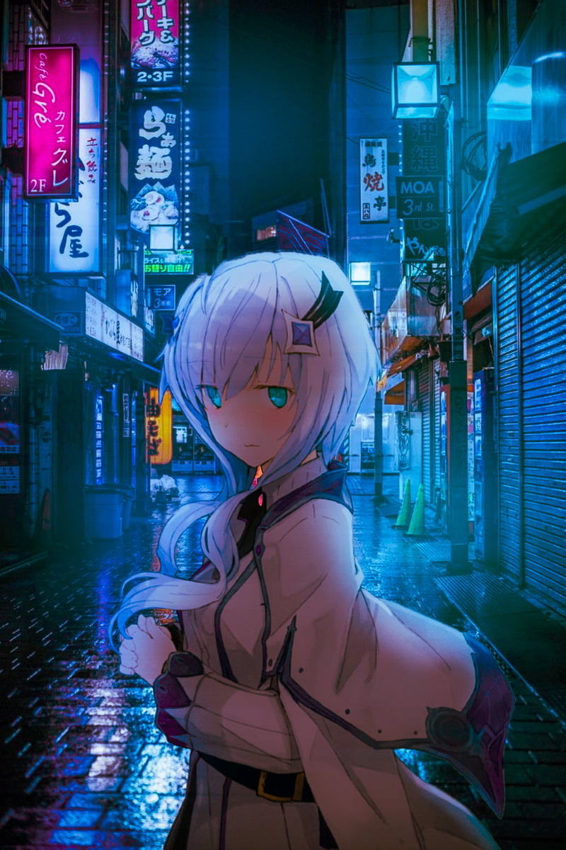 720P, Misfit Of Demon Academy, anime girls, night, Misha Necron