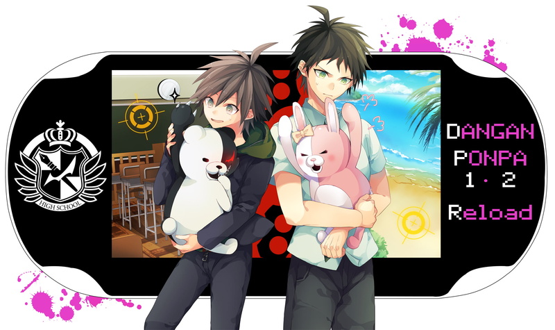 dangan ronpa, naegi, ronpa, 1080P, hair, console, makoto, monokuma, zunmo, hinata, dangan, green, black, eyes, hajime, monomi, game