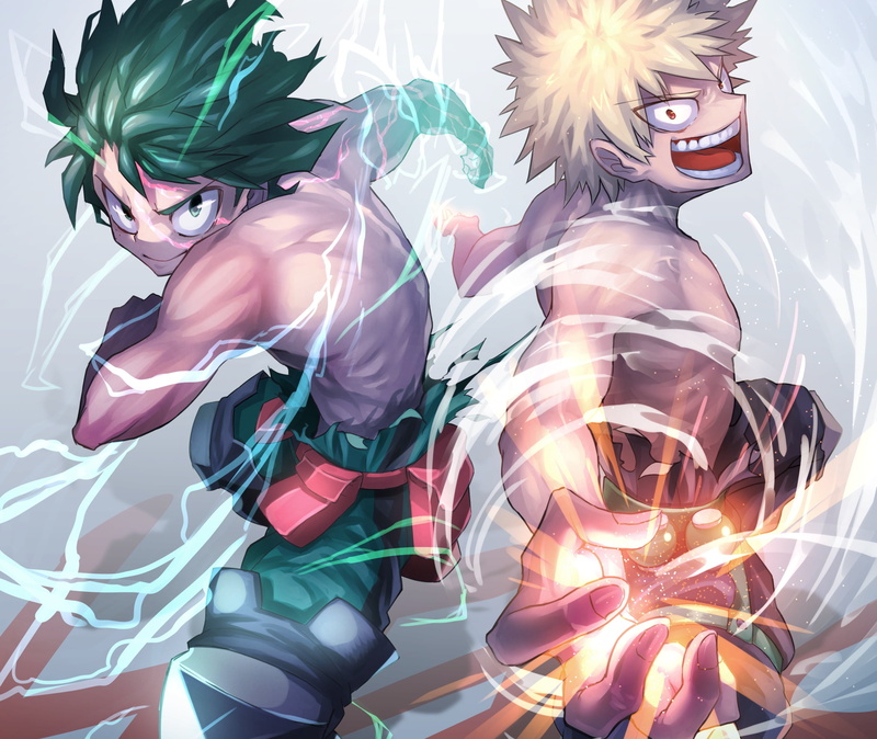 Katsuki Bakugou, My Hero Academia, Izuku Midoriya, 1080P, Anime