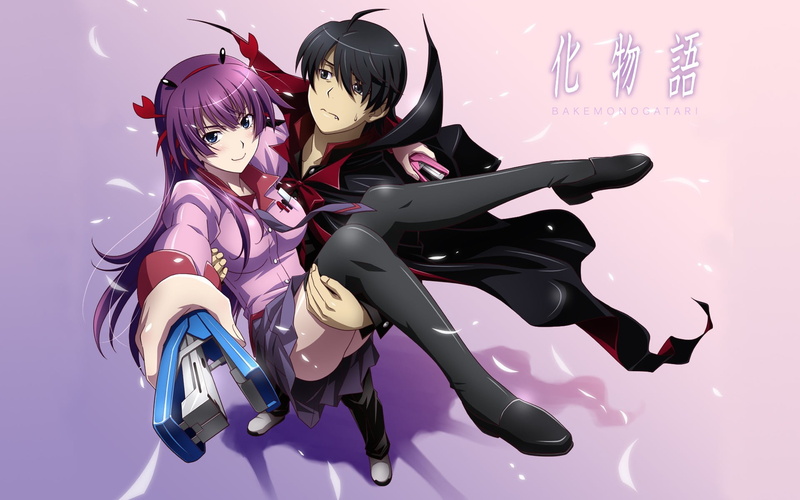 fashion, Monogatari Series, young women, full length, man, human representation, studio shot, Senjougahara Hitagi, pink color, emotion, adult, young adult