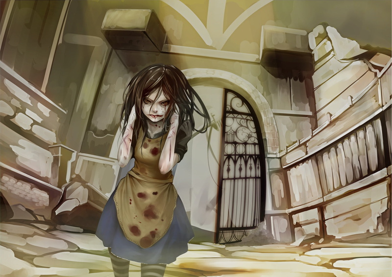 blood on his hands, abrasion, bloody tears, destruction, wounds, Alice, Madness Return, 1080P, fear, madness returns, loneliness, horror, pain