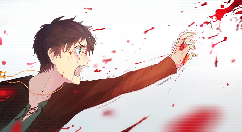 blood, jaeger, shingeki, kyojin, 1080P, eren