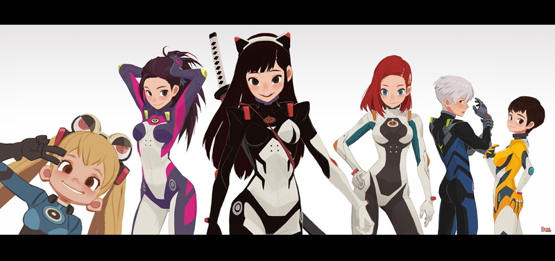 disguise, arts culture and entertainment, standing, mask, plugsuit, soonsang, artwork, females, costume, adult, looking at camera, mask - disguise, men