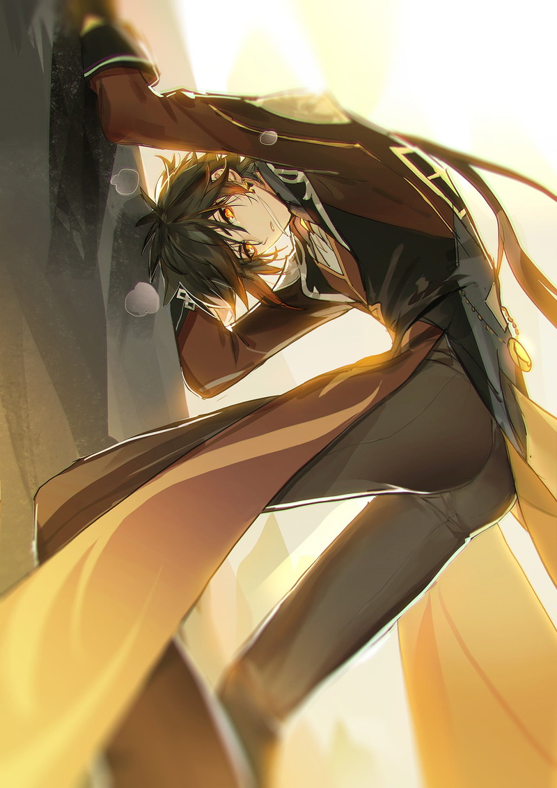 2D, Pixiv, anime games, 720P, Zhongli (Genshin Impact), Genshin Impact