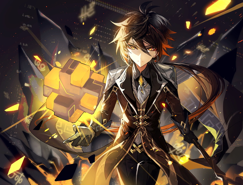 anime games, 5K, Zhongli (Genshin Impact), Genshin Impact, Pixiv, 2D