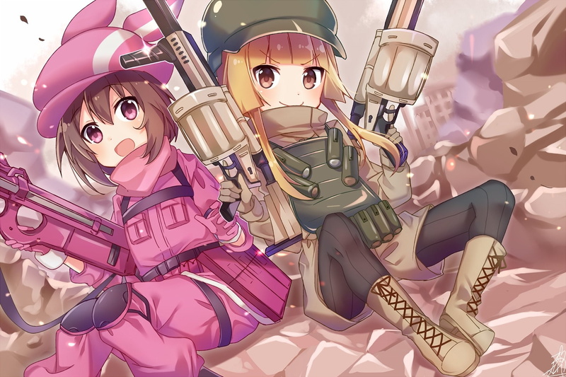 Sword Art Online Alternative: Gun Gale Online, LLENN (Sword Art Online), Sword Art Online, Miyu Shinohara, Karen Kohiruimaki, 1080P