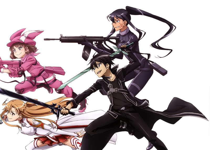 Karen Kohiruimaki, Kirito (Sword Art Online), Sword Art Online Alternative: Gun Gale Online, Elsa Kanzaki, Pitohui (Sword Art Online), 2K, Kazuto Kirigaya