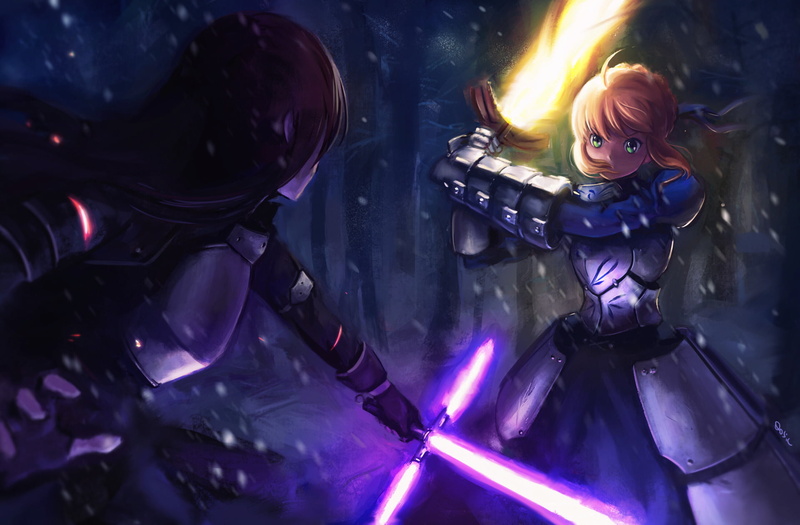 Green Eyes, security, Star Wars, occupation, real people, Snowfall, Anime, gun, Crossover, protection, representation, men, playing, Brown Hair, Fate/Stay Night