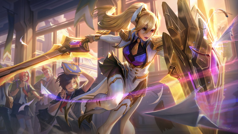 shield, school, League of Legends, 8K, Battle Academia, Leona (League of Legends), Prestige Edition, 4K, !, Battle Girl High School, Riot Games, sup, Support (League Of Legends)