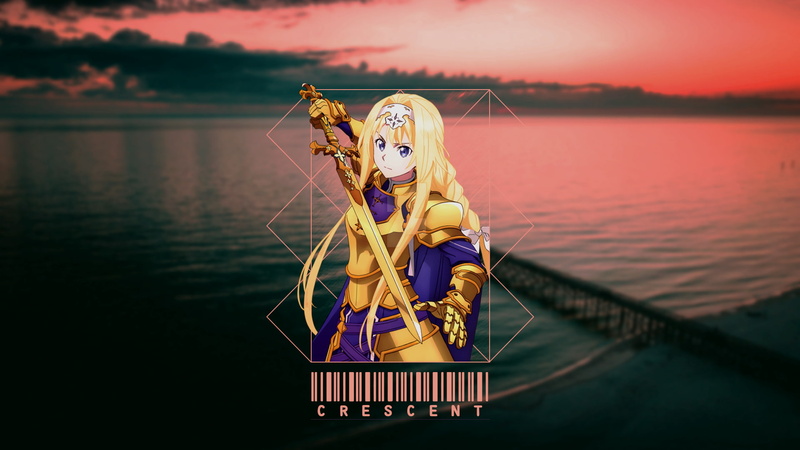 blonde, sword, 1080P, picture-in-picture, Sword Art Online Alicization, Alice, anime girls, anime