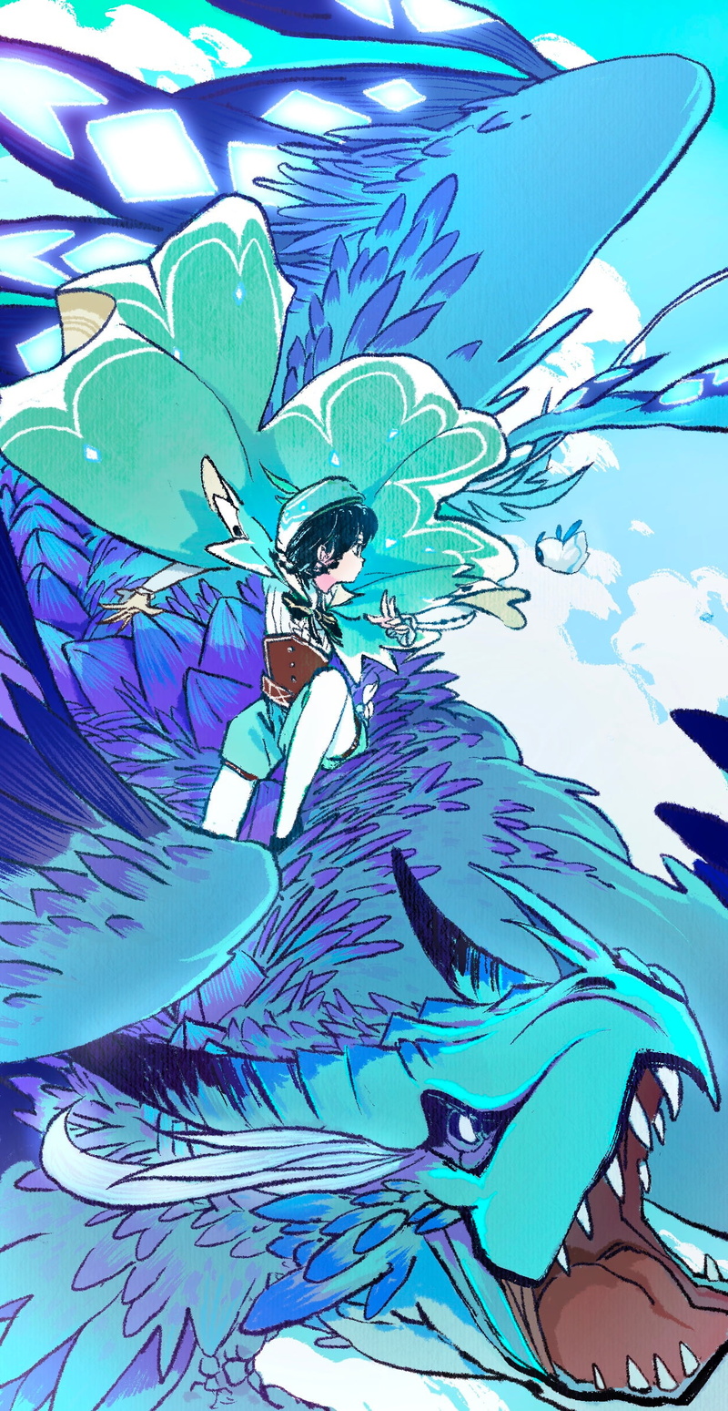 Genshin Impact, cola head, fictional characters, Venti (Genshin Impact), 1080P