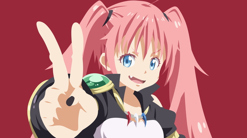 Blue Eyes, Milim Nava, Girl, That Time I Got Reincarnated as a Slime, Pink Hair, Twintails, 4K, Anime