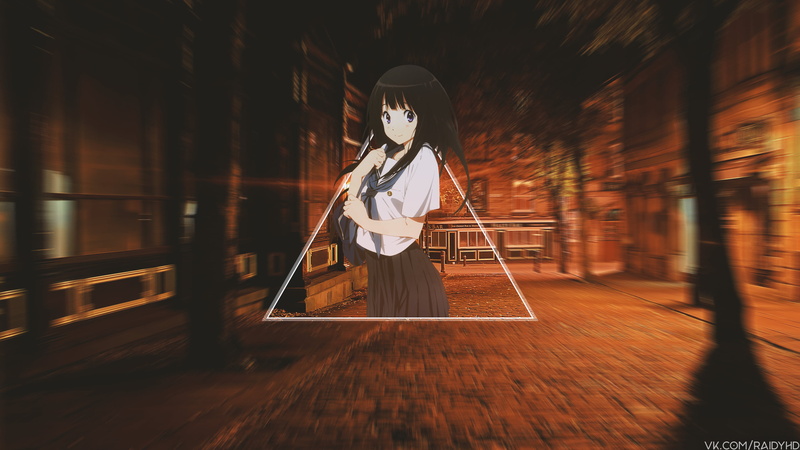 Hyouka, picture-in-picture, anime girls, Chitanda Eru, 4K, anime