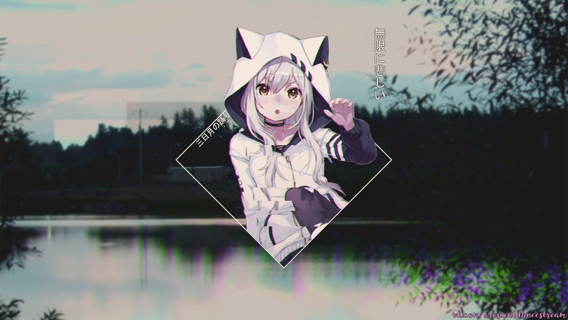anime girls, anime vectors, 1080P, blurred, picture-in-picture