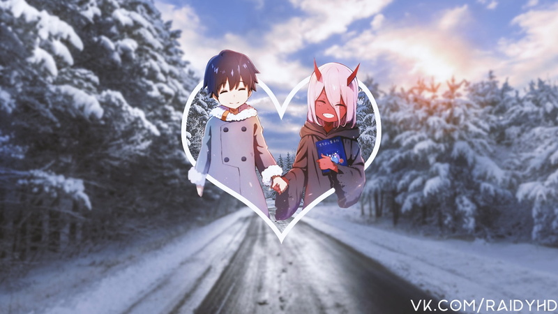 adult, Darling in the FranXX, picture-in-picture, Zero Two, tree, mid-air, anime girls, people, anime, happiness, cloud - sky, full length, motion, Zero Two (Darling in the FranXX)