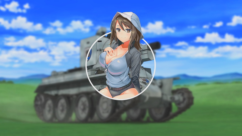 picture-in-picture, anime, piture in picture, anime girls, 1080P, Mika (Girls Und Panzer), Girls und Panzer