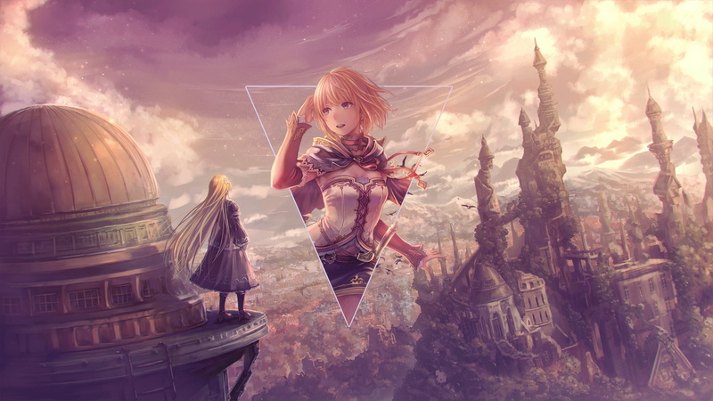 digital art, anime, anime landscape, anime girls, picture-in-picture, 1080P, Photoshop, piture in picture