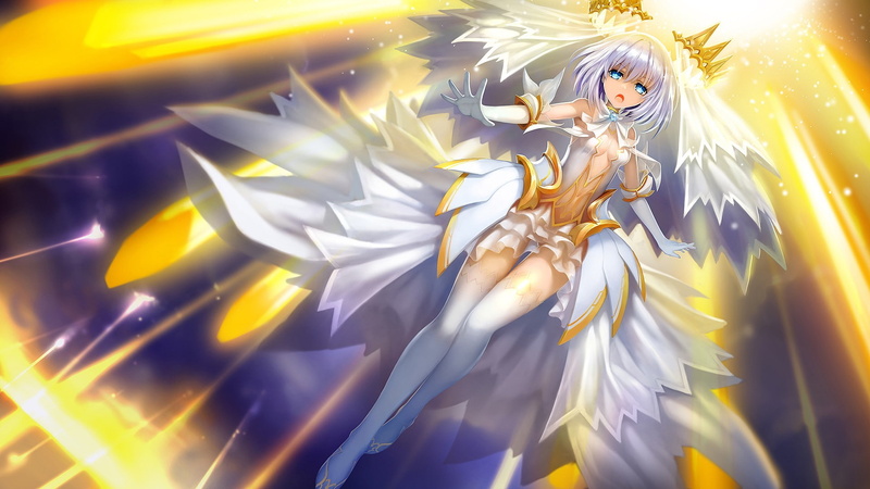 anime girls, white hair, short hair, anime, 1080P, thigh-highs, Date A Live, Tobiichi Origami