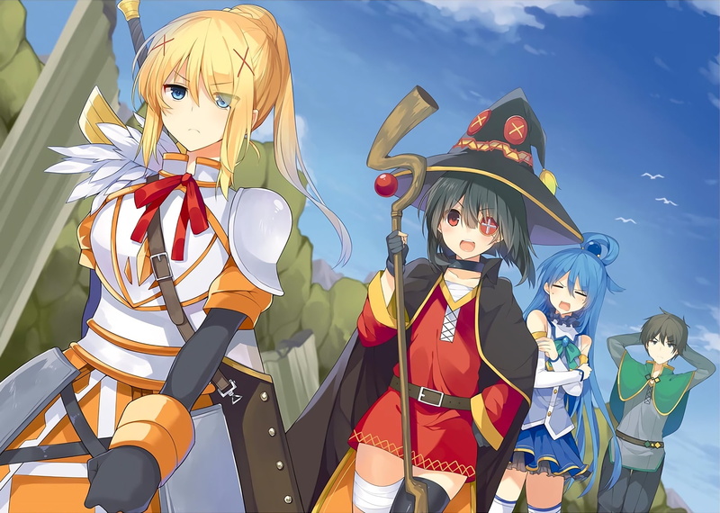 1080P, KonoSuba – God’s blessing on this wonderful world!!, Aqua (KonoSuba), Darkness (KonoSuba), Kazuma Satou, KonoSuba, Anime, Megumin (KonoSuba)