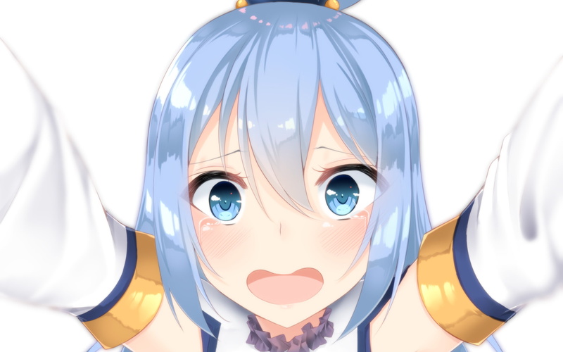 1080P, anime girls, blue hair, Aqua (KonoSuba), blue eyes, Kono Subarashii Sekai ni Shukufuku wo!, anime