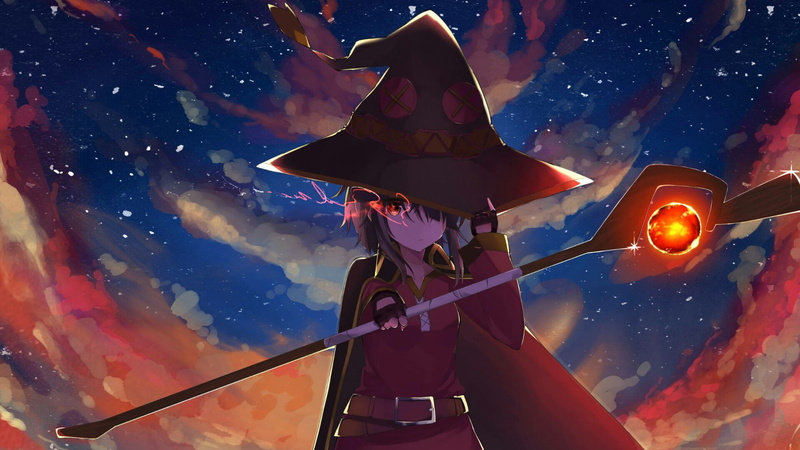 konosuba, anime, megumin, 1080P