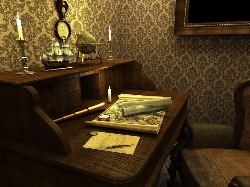 the past, electric lamp, side table, map, lighting equipment, home interior, furniture, architecture, brown, rack, book, absence, picture frame, domestic room