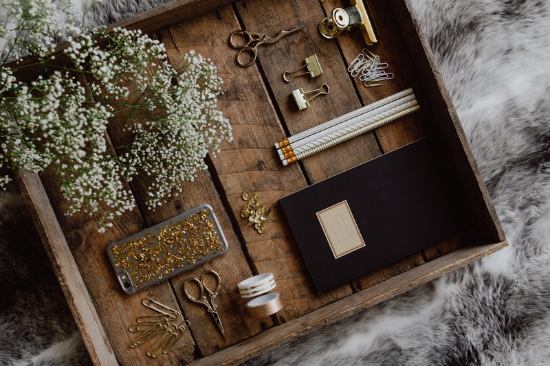 wood - material, gold, container, book, coniferous tree, brown, directly above, accesories, indoors, plant, office accesories, scissors, office, rustic