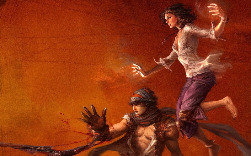 arts culture and entertainment, young women, real people, women, performance, Prince of Persia (2008), two people, females, front view, young adult, clothing