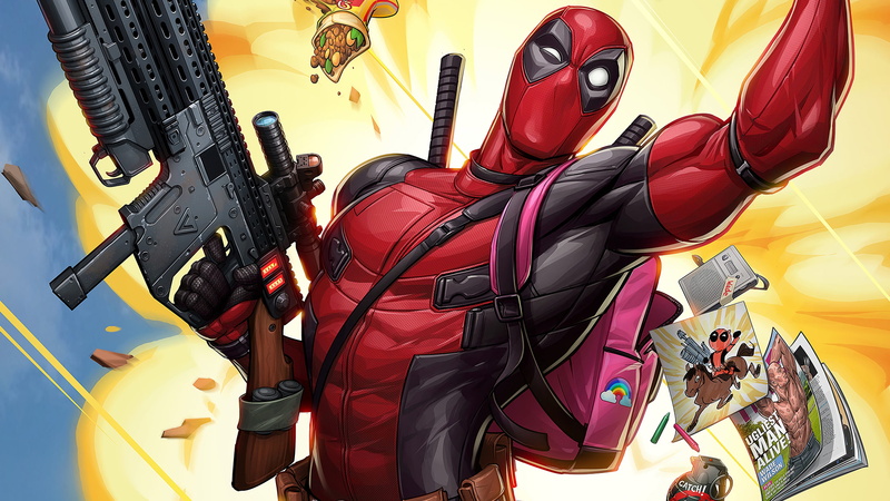 Costume, Food, Pencils, Figure, Pomegranate, Weapon, Comics, Player, Film, Art, Marvel Comics, 4K, 20th Century Fox, The film, The explosion, Optical sight