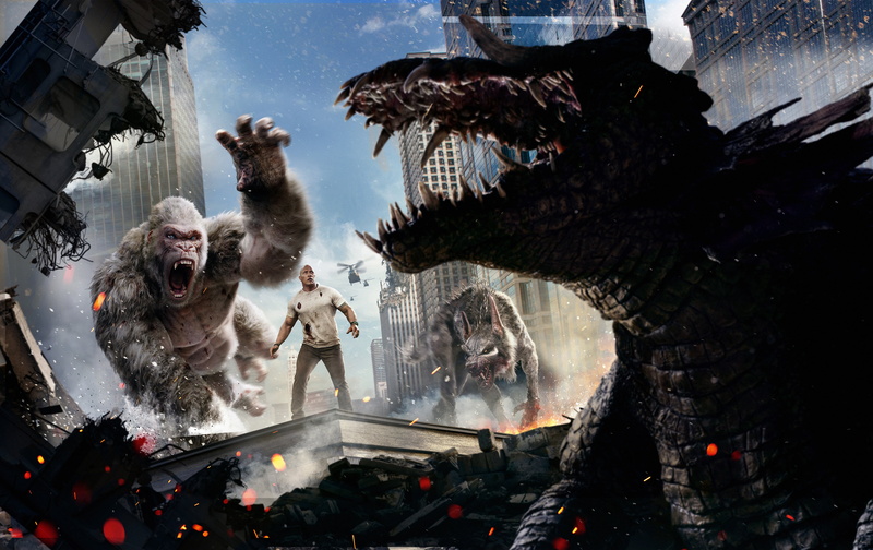 Buildings, EXTENDED, Fearsome, White, Claire, Towers, Flame, Kate, Warner Bros., Malin Akerman, Movie, Houses, Gorilla, Ape, RALPH, Monkey, Caldwell, Davis Okoye