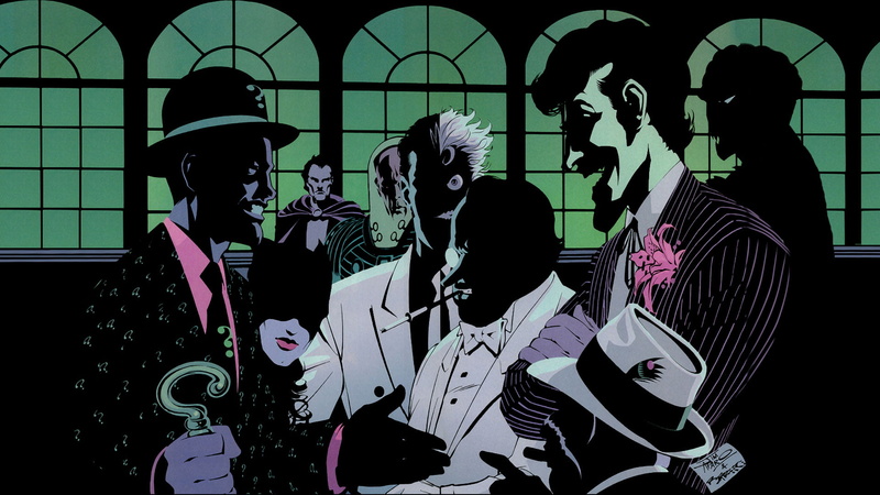 medium group of people, Joker, 1080P, art and craft, Two-Face, Batman, Killer Croc, men, The Riddler, silhouette, arts culture and entertainment, adult