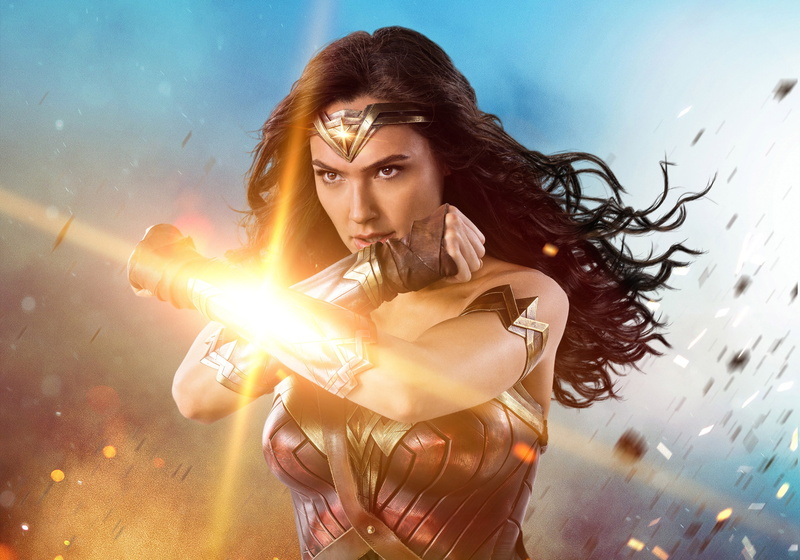 Wonder Woman, warrior, strong, film, Themyscira, DC Comics, movie, 2K, armor, Diana, Gal Gadot, brunette, gauntlet, cinema, WWII