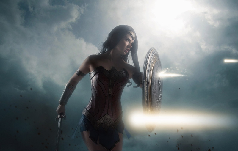 gauntlet, 1080P, strong, armor, Wonder Woman, Diana, Themyscira, warrior, DC Comics, film, movie, shield, blade, brunette, ken, cinema, cosplay, sword