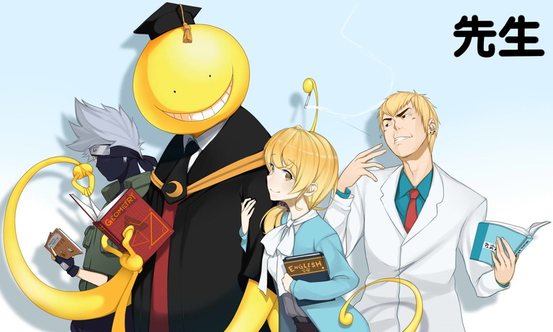Anime, Crossover, Koro-sensei, 1080P, Kakashi Hatake, Eikichi Onizuka, Great Teacher Onizuka, Assassination Classroom, Naruto