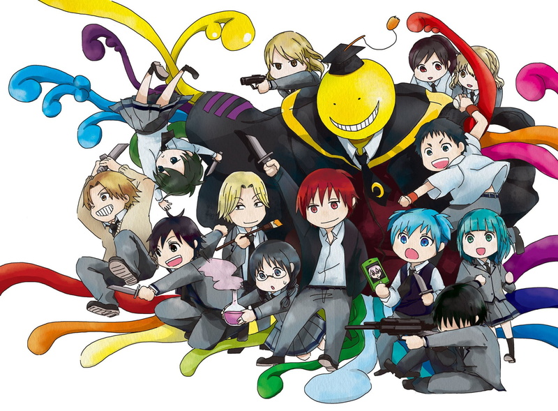 Hinano Kurahashi, 1080P, cartoon, character, Tomohito Sugino, Yūma Isogai, multi colored, Ritsu (Ansatsu Kyoushitsu), art and craft, indoors, Anime, smiling