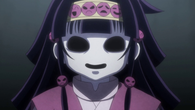 human representation, close-up, Hunter x Hunter, purple, carnival - celebration event, pink color, still life, studio shot, anime, indoors, representation