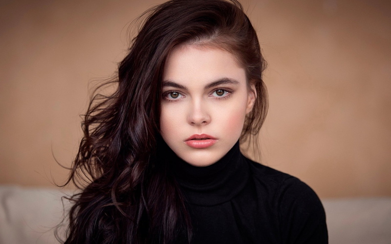 pretty girl pictures 1920x1200, brown hair, front view, beautiful people, luxury, one person, portrait, body part, human hair, 1080P, make-up, hairstyle