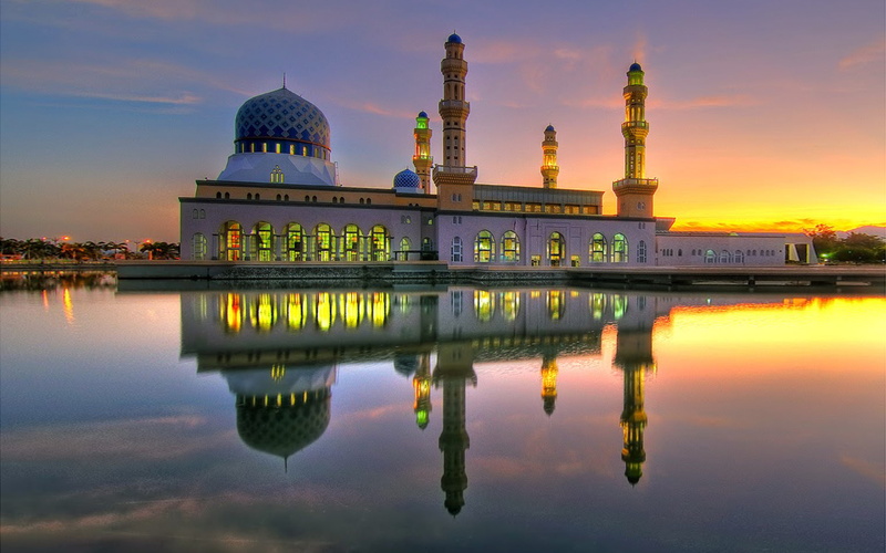 kota, second, 1080P, malaysia, main, mosque, city, bandaraya, kinabalu, hd