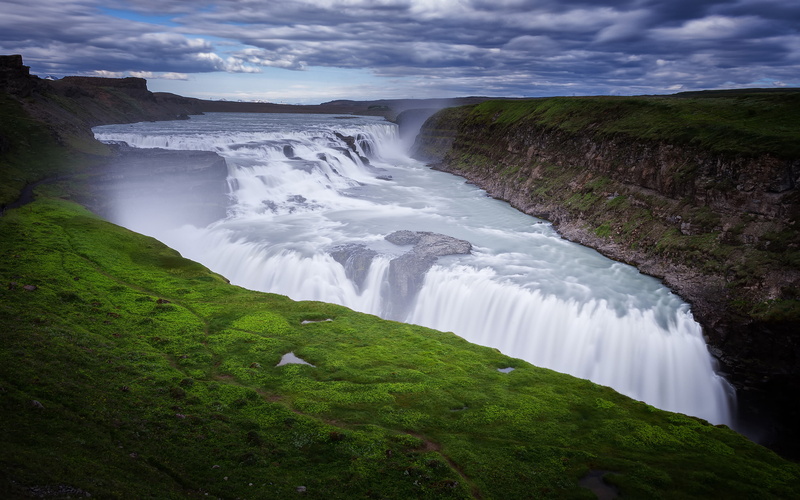 hwita, laptop, computers, phones, tablet, canyon, desktop, gullfoss, southwest, river, 4K, located, iceland, mobile, hd, waterfall