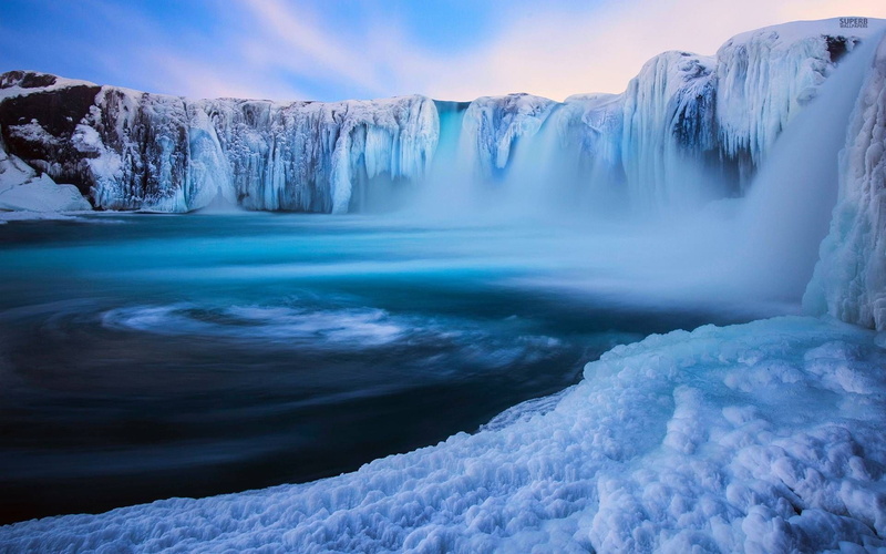 iceland, frozen, nature, landscape, environment, sky, tranquil scene, cold temperature, waterfall, no people, scenics - nature, long exposure