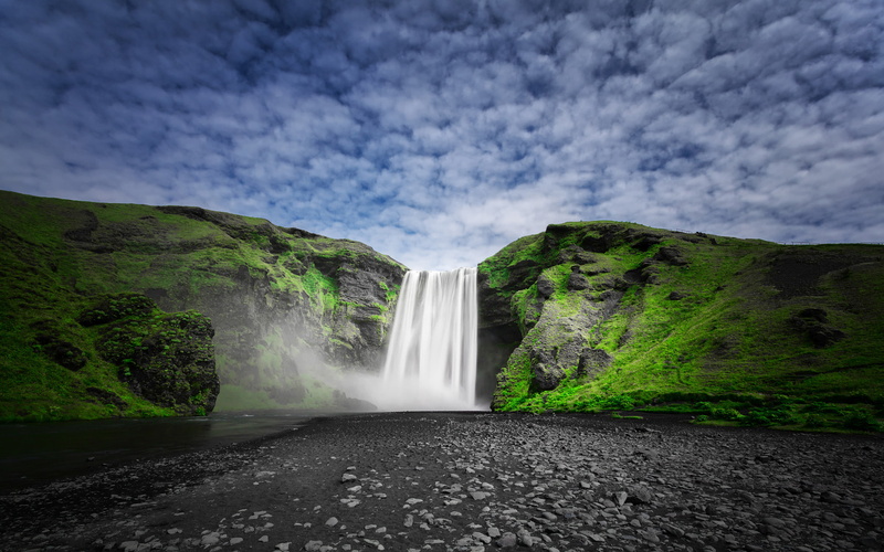 wallpapers, phone, skogafoss, android, waterfall, landscape, 4K, river, g, iceland, nature, desktop, sk, photography