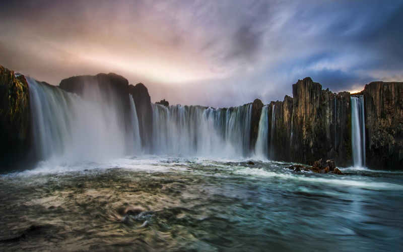 waterfall, power in nature, waterfalls, wal, iceland, non-urban scene, outdoors, natural, environment, blurred motion, 2K, beauty in nature, travel destinations