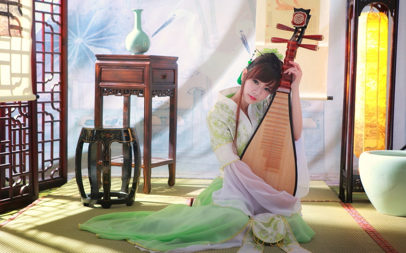 1080P, Chinese, Girl, Playing, Pipa, Beautiful, Classical
