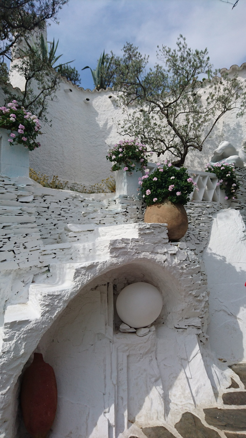 white color, high angle view, built structure, nature, sky, building exterior, no people, flowering plant, plant, 4K, salvador dali, land, architecture