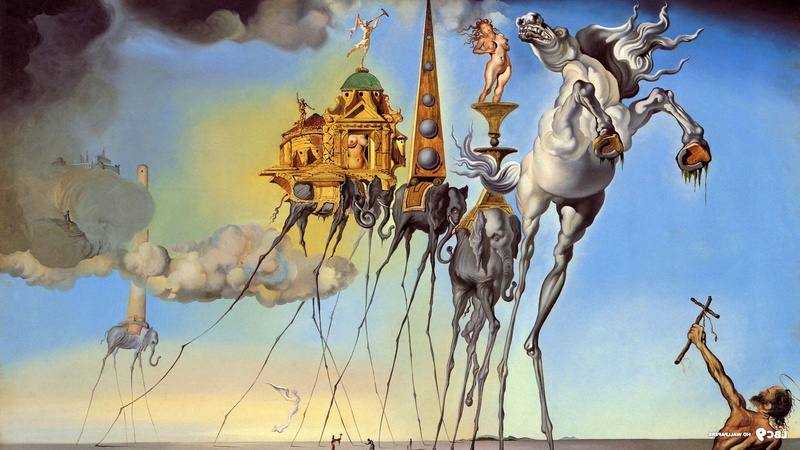 Time, Clocks, painting, Salvador Dalí, skull, war, fantasy Art, 1080P, Classic Art