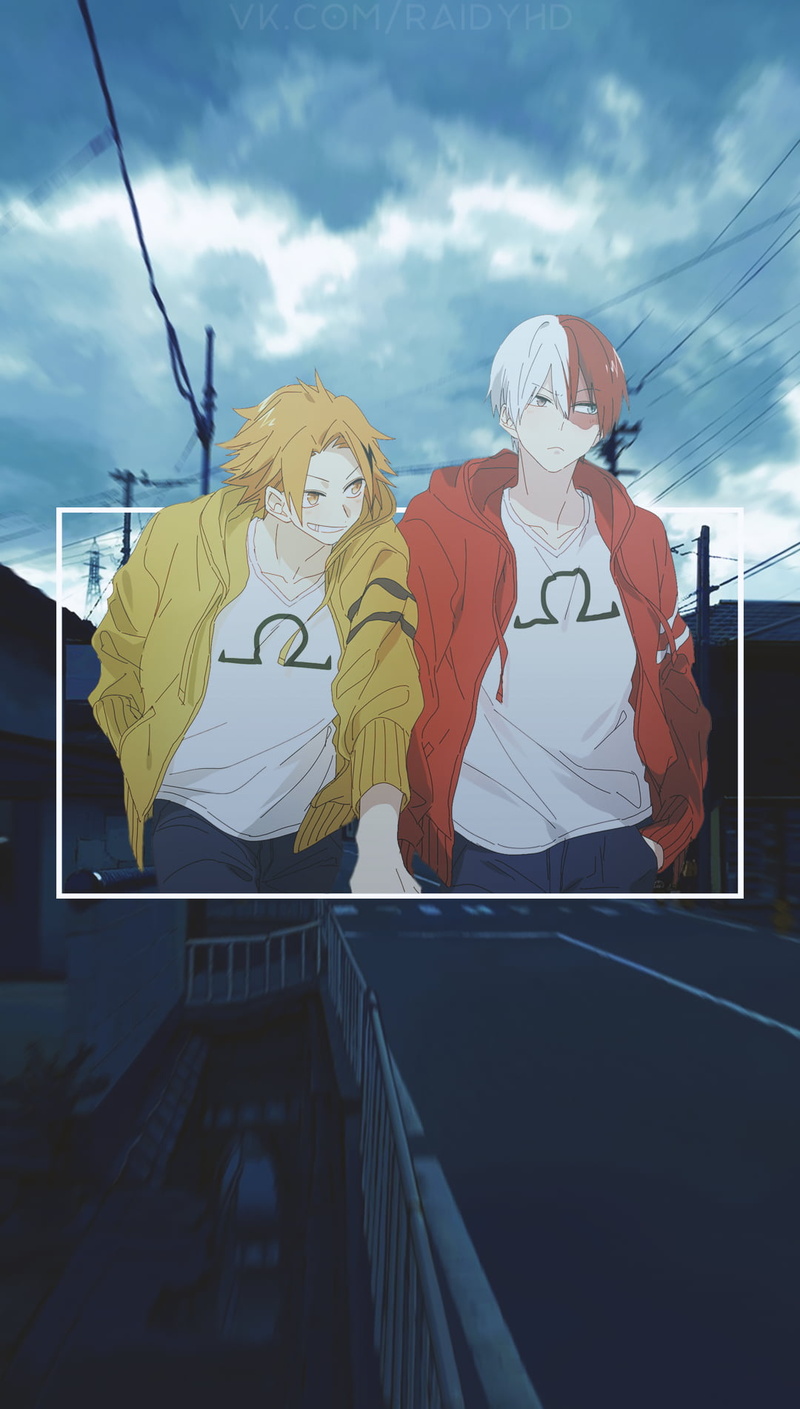 Todoroki Shōto, Kaminari Denki, anime, My Hero Acadamia, Shouto Todoroki, 720P, picture-in-picture, Boku no Hero Academia, anime boys