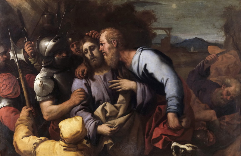 picture, The Kiss Of Judas, Luca Giordano, mythology, religion, 1080P