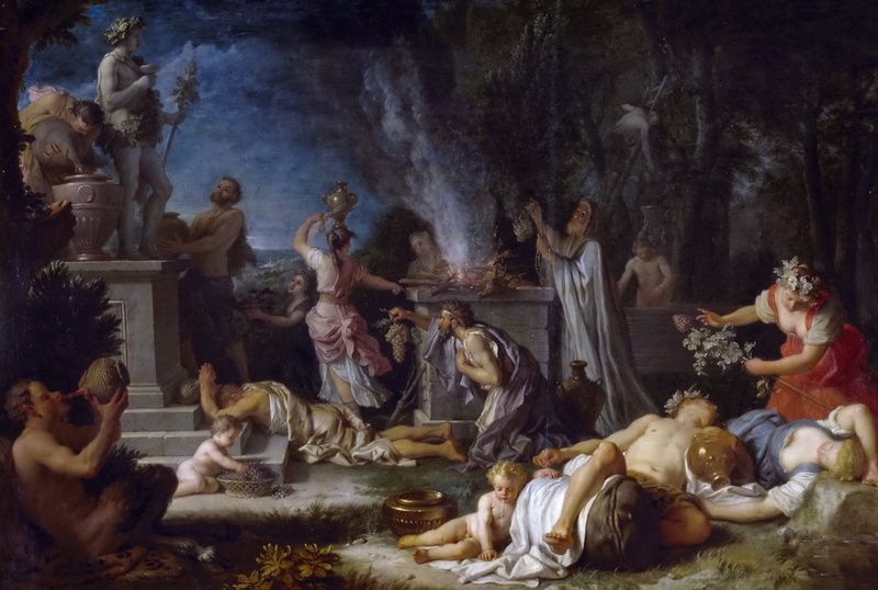1080P, Michel-Ange Houasse, Sacrifice To Bacchus, picture, mythology