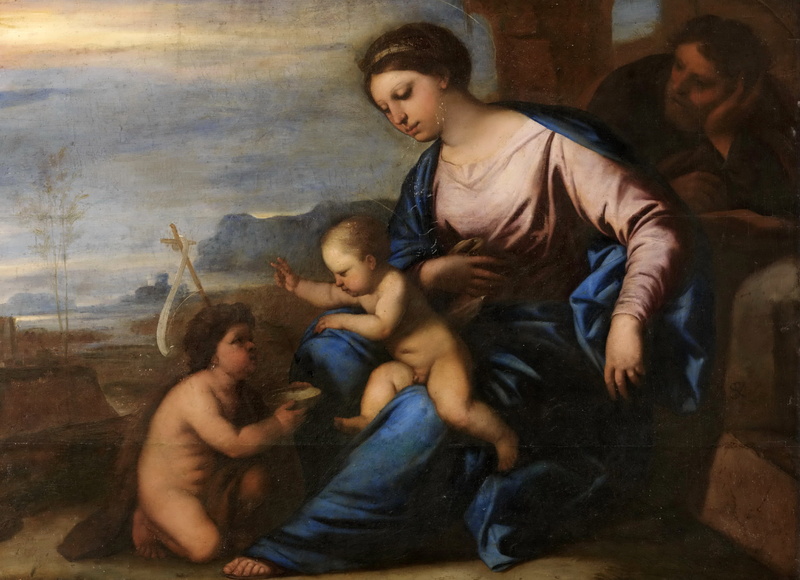The Holy Family with young John the Baptist, picture, Luca Giordano, mythology, 1080P