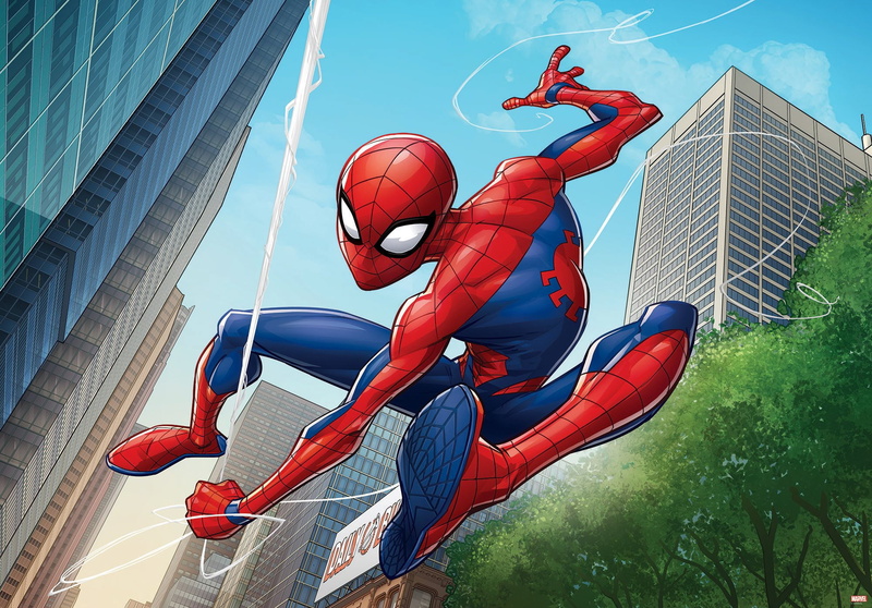 Web, Costume, The city, Superhero, Buildings, Flies, Peter Parker, Patrick Brown, Artist, Comics, Marvel, Spider-Man, Building, Mask, 1080P, Hero, City